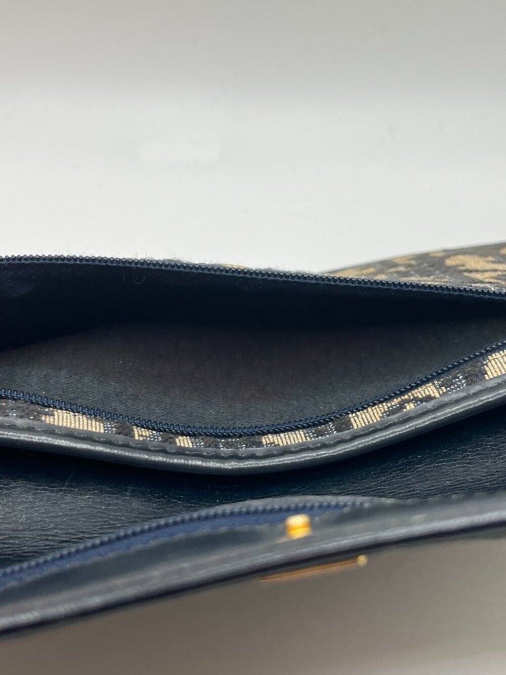Vintage Christian Dior Navy Trotter Monogram Clutch - Picture 10 of 10